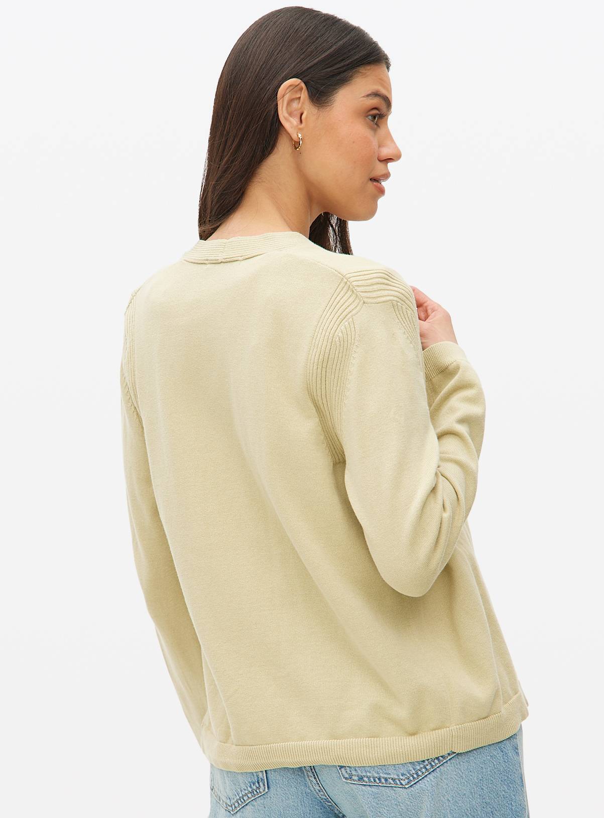 Light Khaki Core Cropped Cardigan 20 - Image 4
